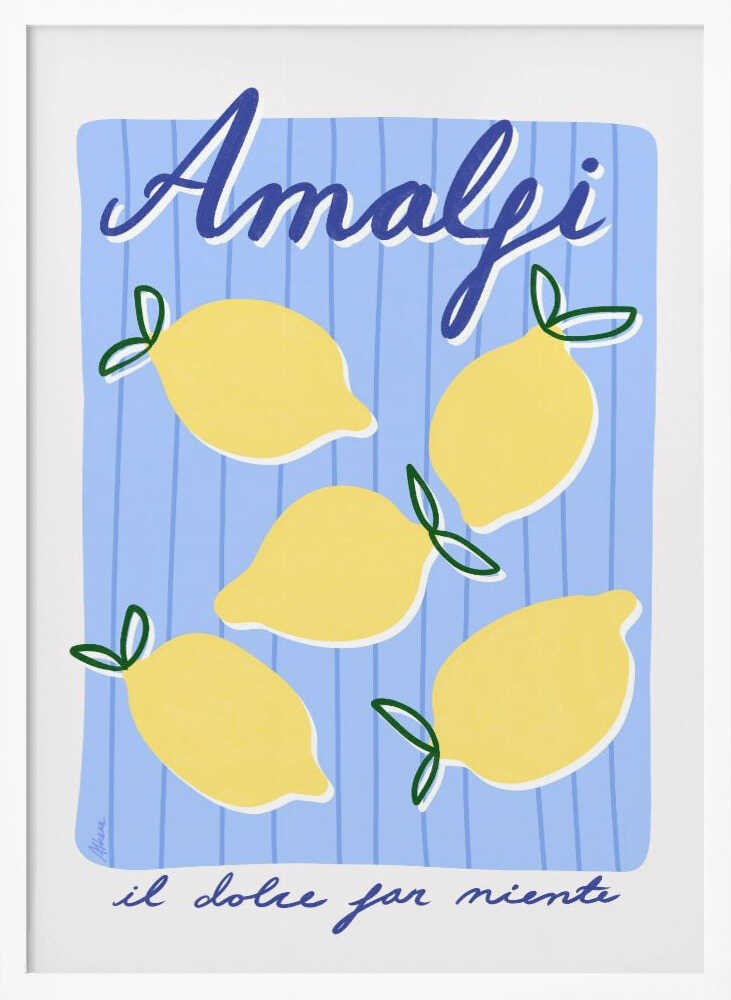 Amalfi Lemons Art Print UK — Abstract Vibrant Wall Art — Kitchen — Wall It All Prints