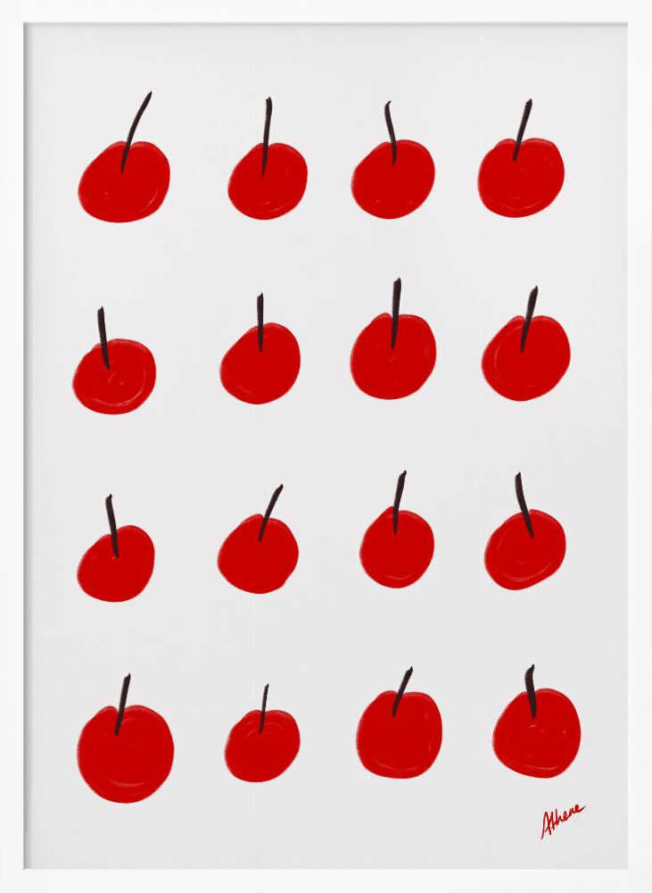 Cherries Art Print UK — Abstract Vibrant Wall Art — Kitchen — Wall It All Prints