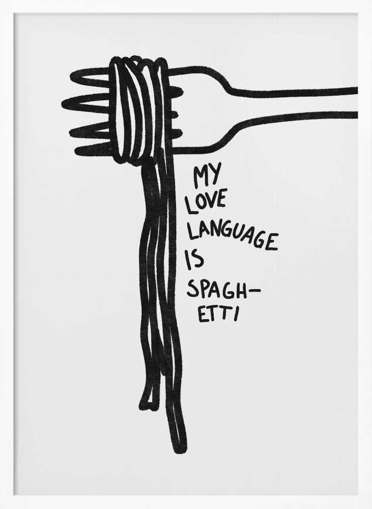 Spaghetti Love Art Print UK — Abstract Dark Wall Art — Kitchen — Wall It All Prints