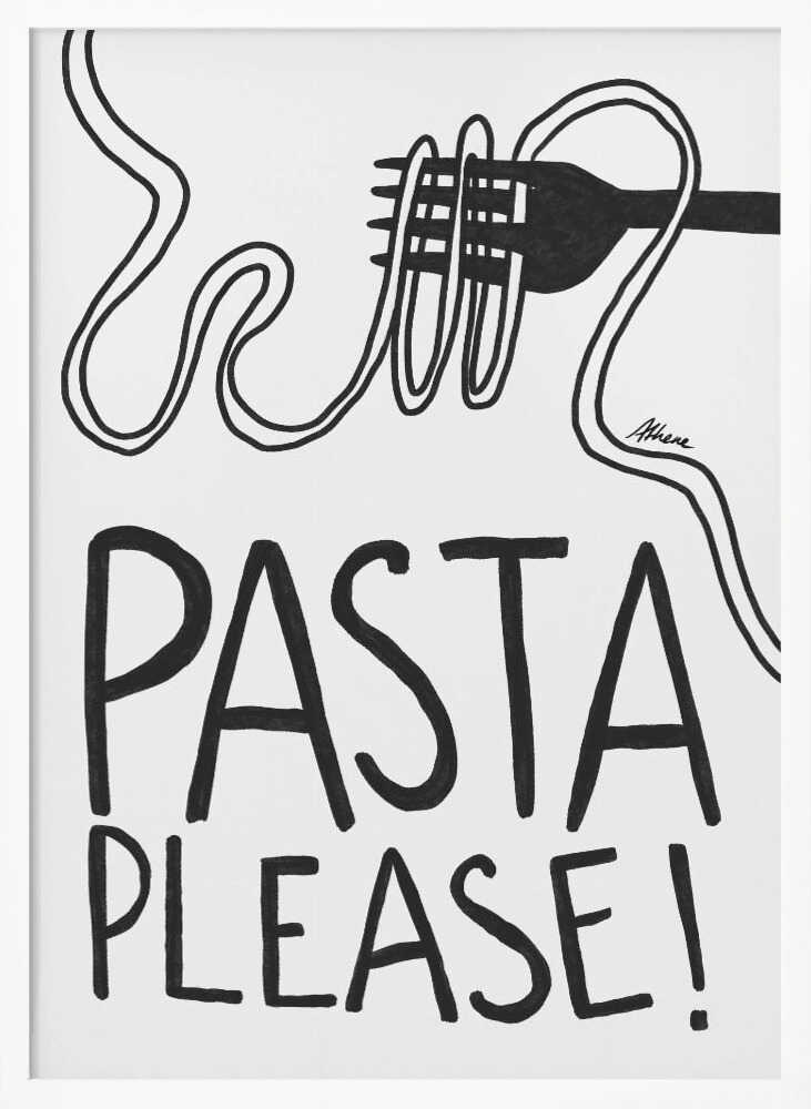 Pasta Please Art Print UK — Food Dark Wall Art — Kitchen — Wall It All Prints