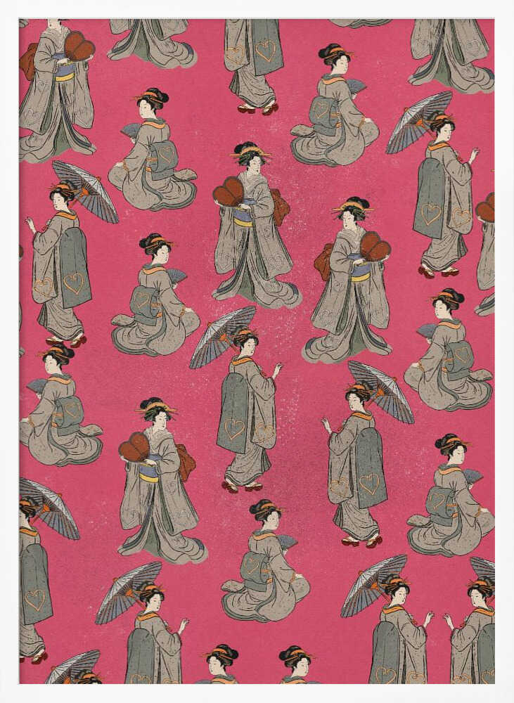 Elegant Japanese Kimono Pattern Art Print UK — Japanese Elegant Wall Art — Living Room — Wall It All Prints
