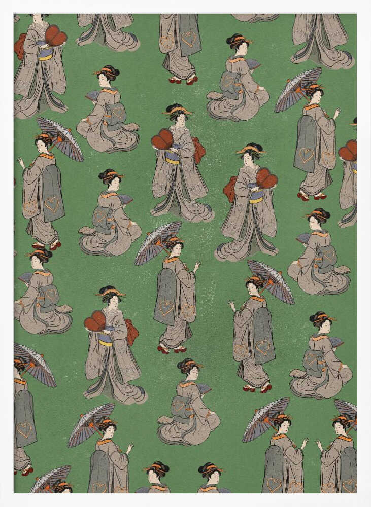 Japanese Kimono Pattern Art Print UK — Japanese Calm Wall Art — Living Room — Wall It All Prints