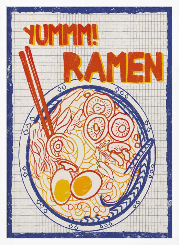 Yummy Ramen Bowl Art Print UK — Japanese Vibrant Wall Art — Kitchen — Wall It All Prints
