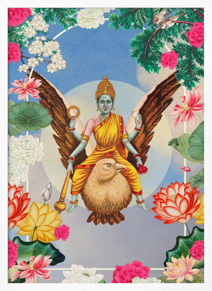 Hindu Goddess Floral Frame Marja van den Hurk