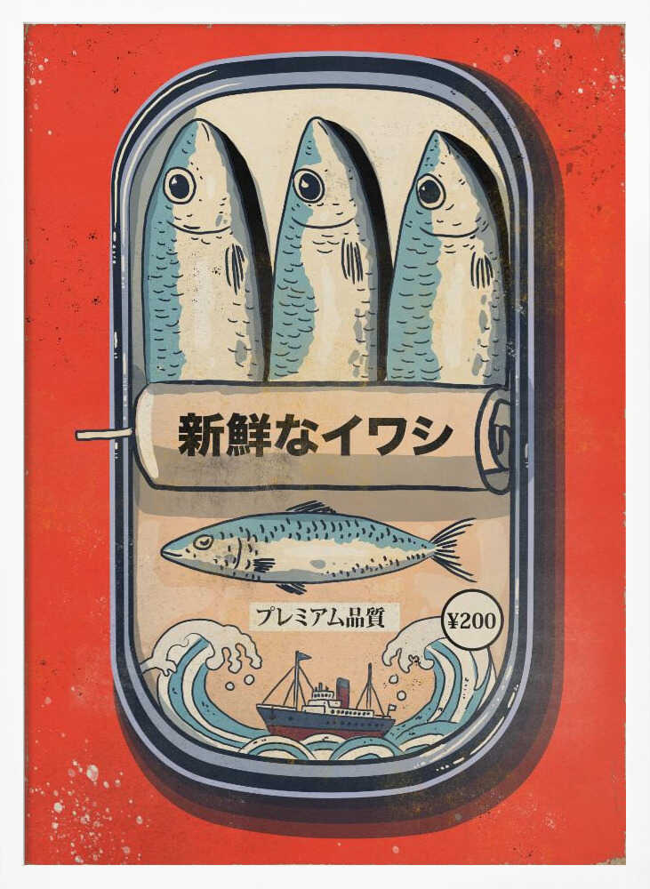 Vintage Japanese Sardines Art Print UK — Japanese Vibrant Wall Art — Kitchen — Wall It All Prints