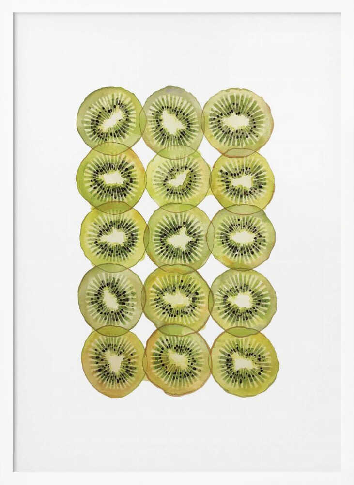 Fresh Kiwi Slices Art Print UK — Botanical Vibrant Wall Art — Kitchen — Wall It All Prints