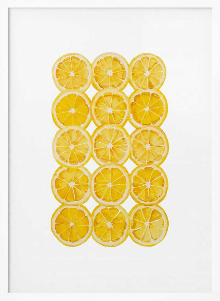 Fresh Lemon Slices Art Print UK — Abstract Vibrant Wall Art — Kitchen — Wall It All Prints