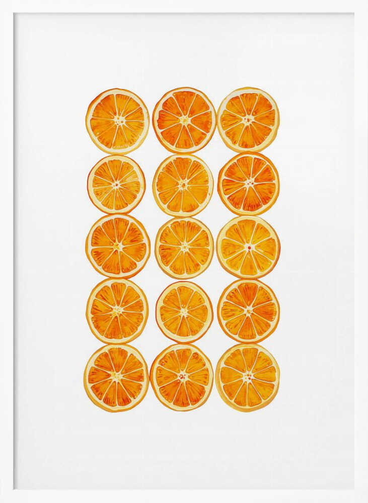Vibrant Orange Slices Art Print UK — Food Vibrant Wall Art — Kitchen — Wall It All Prints