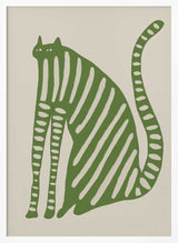 Playful Green Striped Cat