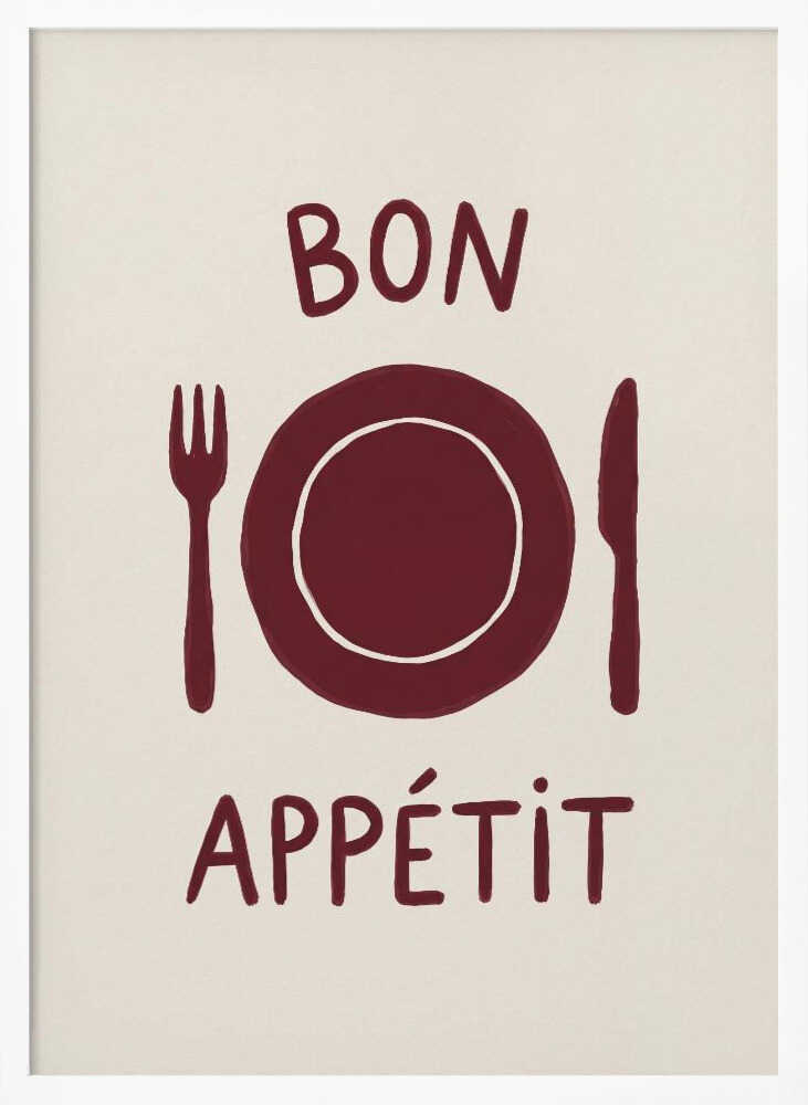 Rustic Bon Appétit Dining Art Print UK — Food Minimal Wall Art — Kitchen — Wall It All Prints