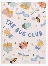 Framed The Bug Club animal nursery print displayed in a bright playroom.