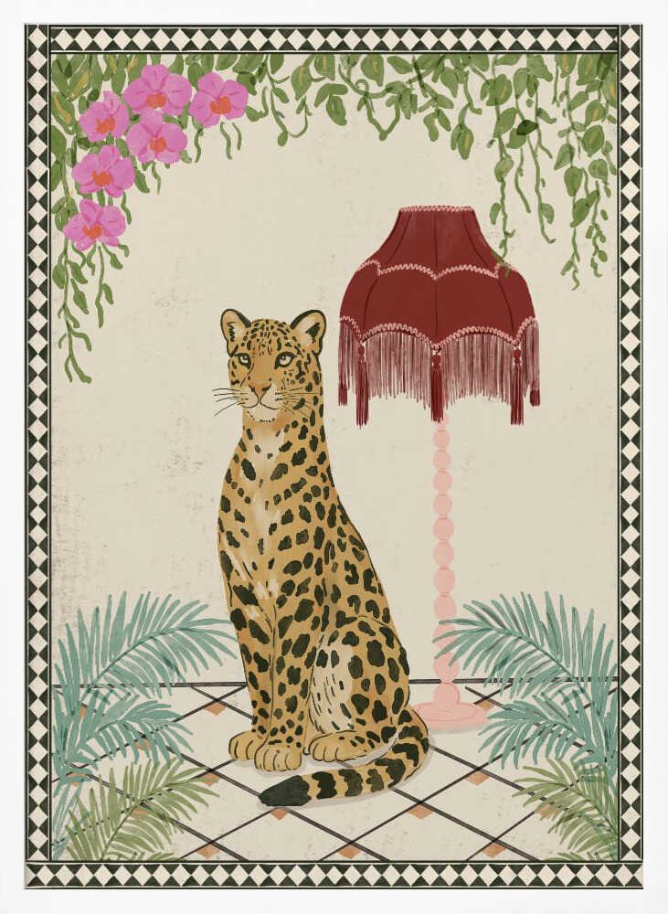 Elegant Tropical Leopard Art Print UK — Botanical Fresh Wall Art — Living Room — Wall It All Prints