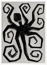 Black Octopus Swirl Art Print UK — Abstract Vibrant Wall Art — Living Room — Wall It All Prints