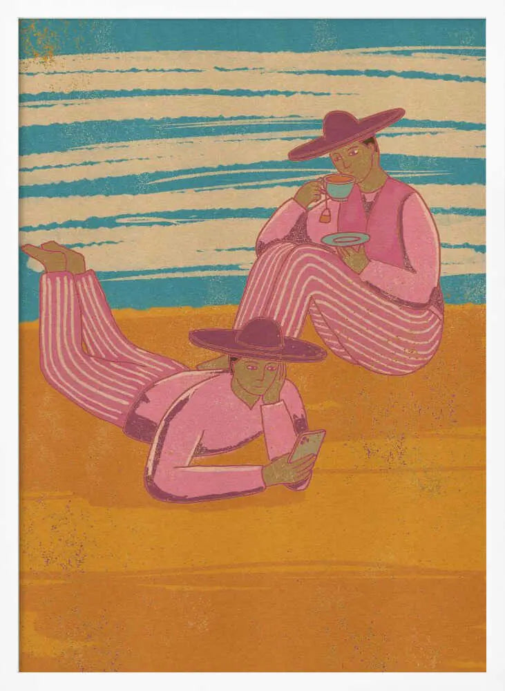 Pink Striped Beach Day