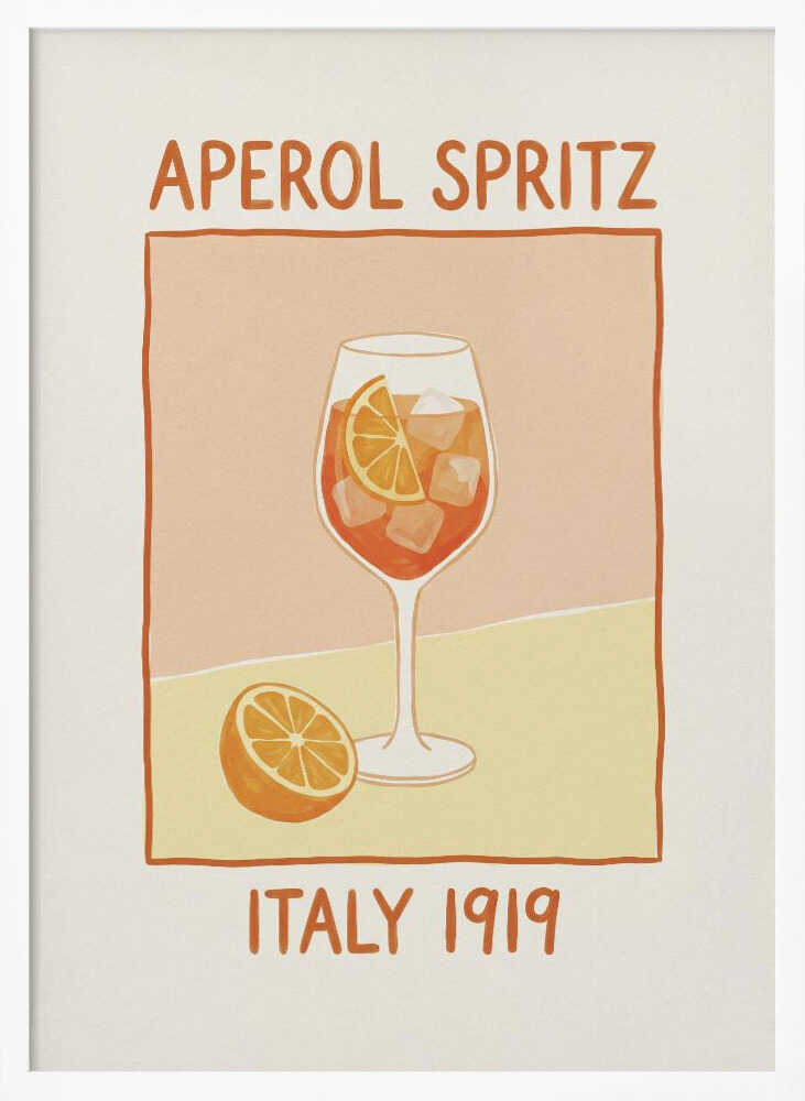 Italian Aperol Spritz Art Print UK — Vintage Vibrant Wall Art — Kitchen — Wall It All Prints