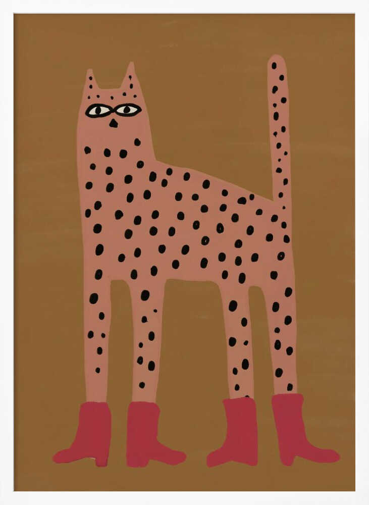 Spotted Cat in Boots Art Print UK — Abstract Minimal Wall Art — Living Room — Wall It All Prints