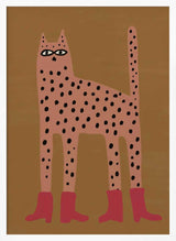 Spotted Cat in Boots Art Print UK — Abstract Minimal Wall Art — Living Room — Wall It All Prints