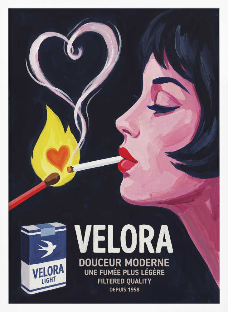 Chic Woman Smoking Heart
