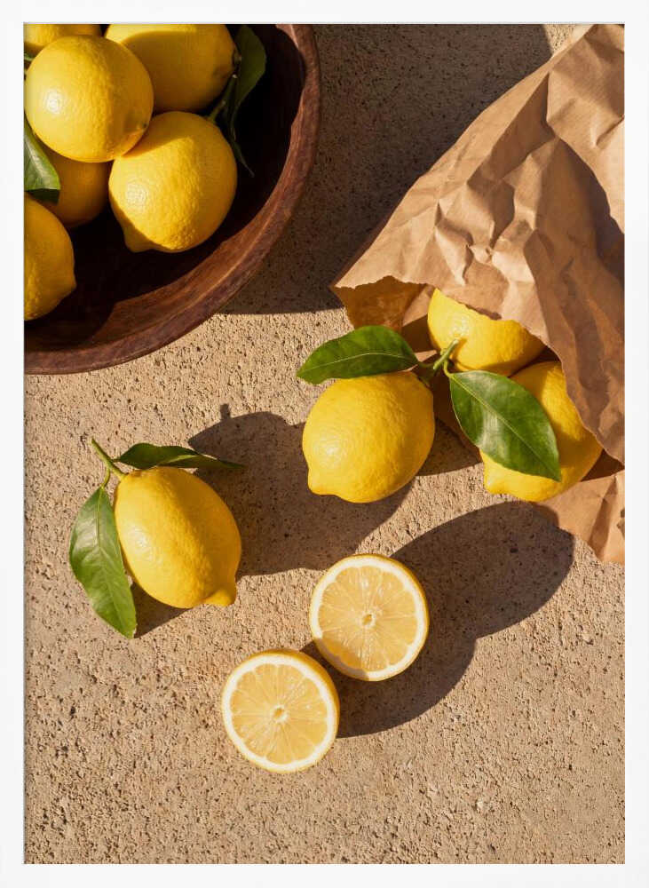 Fresh Summer Lemons Art Print UK — Botanical Vibrant Wall Art — Kitchen — Wall It All Prints