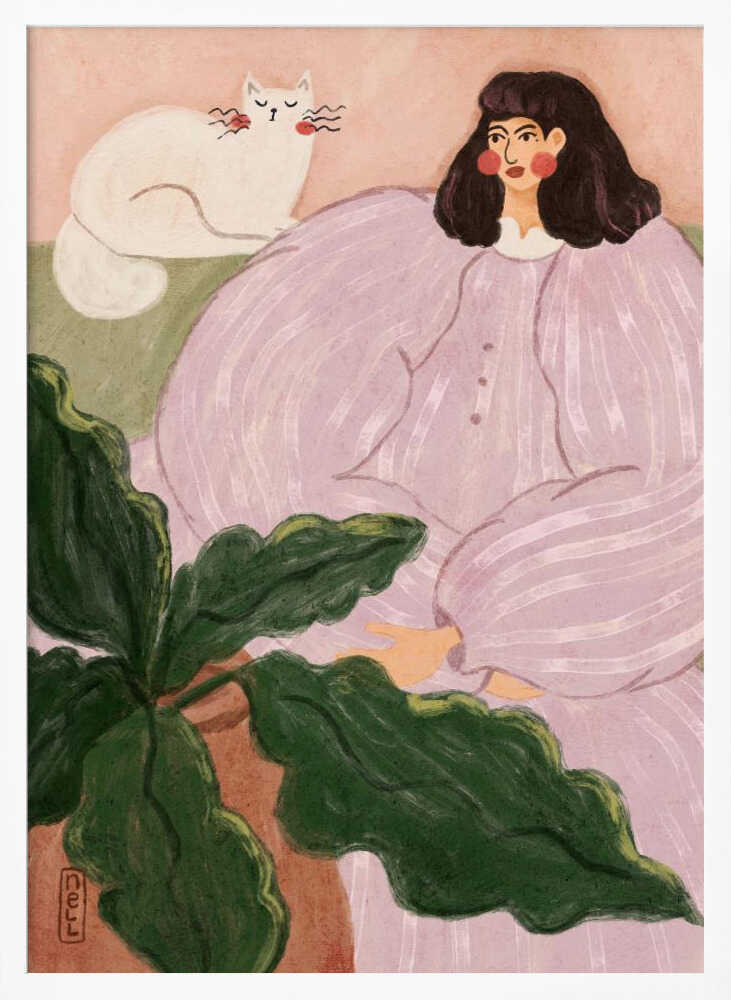 Cozy Woman With Cat