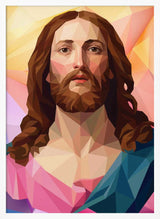 Modern Geometric Jesus Portrait Low Profile