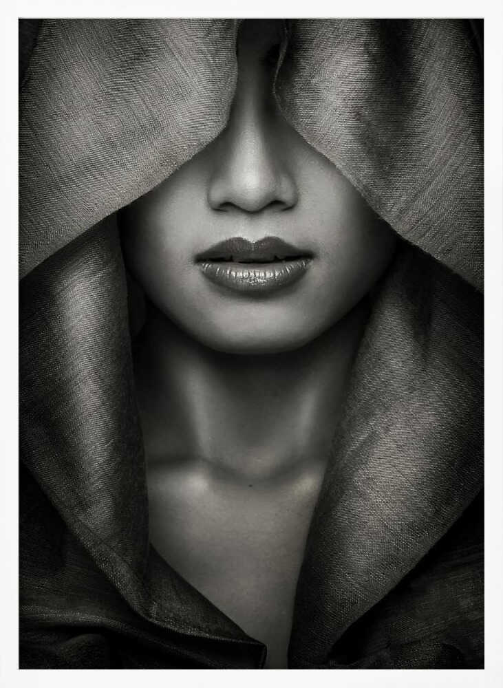 Veiled Mystery Portrait Art Print UK — Dark Moody Dark Wall Art — Living Room — Wall It All Prints