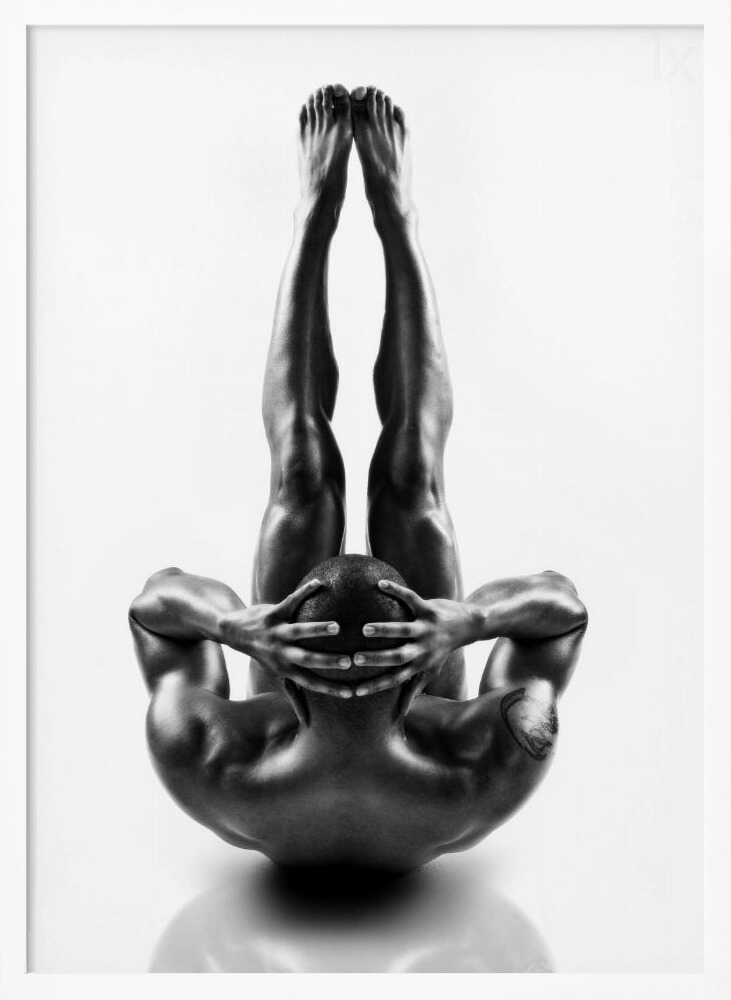 Upward Strength Pose Art Print UK — Dark Moody Dark Wall Art — Bathroom — Wall It All Prints