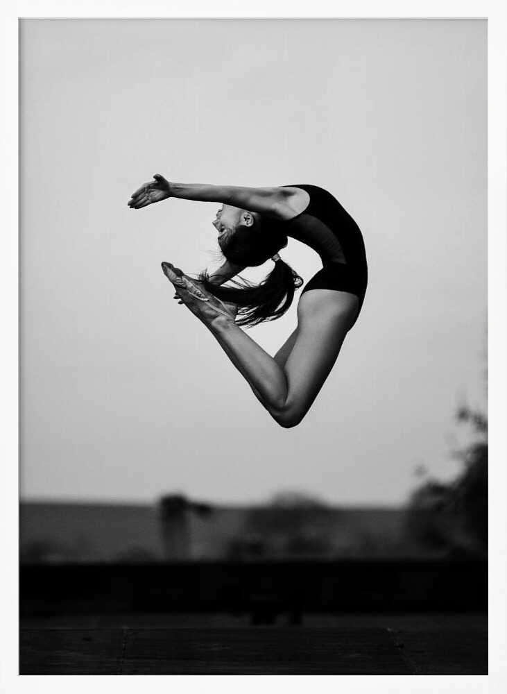 Graceful Ballet Leap Art Print UK — Portrait Dark Wall Art — Living Room — Wall It All Prints