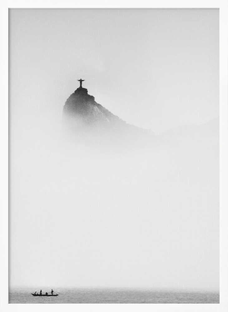 Misty Christ Redeemer Art Print UK — Abstract Calm Wall Art — Bedroom — Wall It All Prints