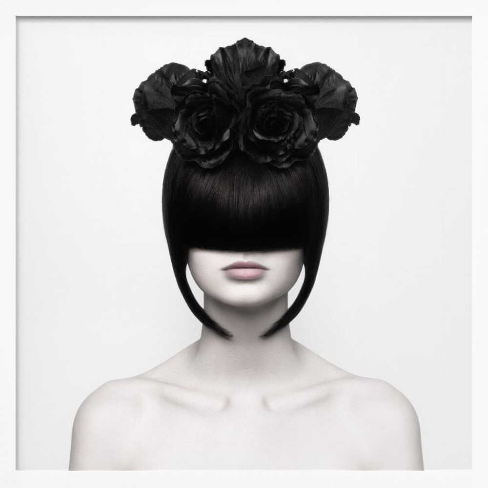 Black Flowers Elegance Art Print UK — Botanical Dark Wall Art — Office — Wall It All Prints