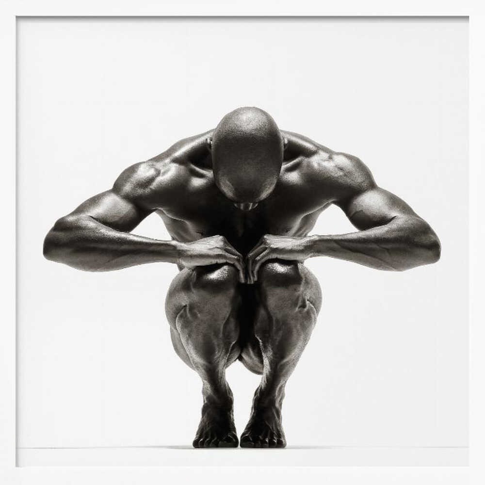 Focused Muscular Man Art Print UK — Dark Moody Vibrant Wall Art — Living Room — Wall It All Prints