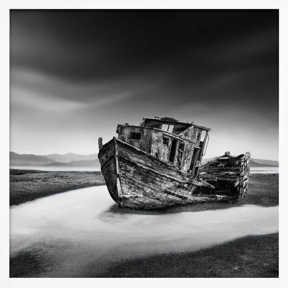 Desolate Shipwreck Art Print UK — Dark Moody Calm Wall Art — Bedroom — Wall It All Prints