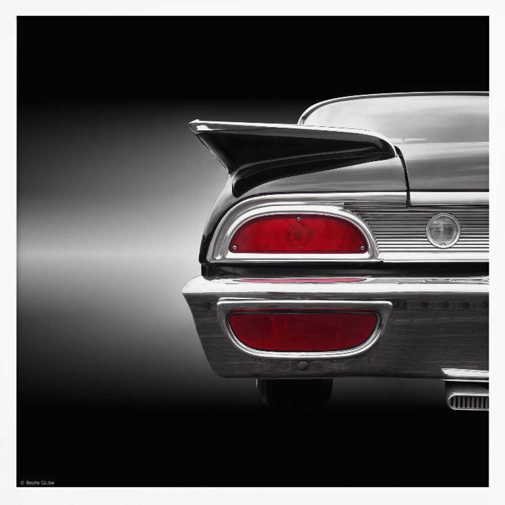 Classic Car Tailfin Art Print UK — Vintage Dark Wall Art — Living Room — Wall It All Prints