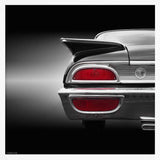 Classic Car Tailfin Art Print UK — Vintage Dark Wall Art — Living Room — Wall It All Prints