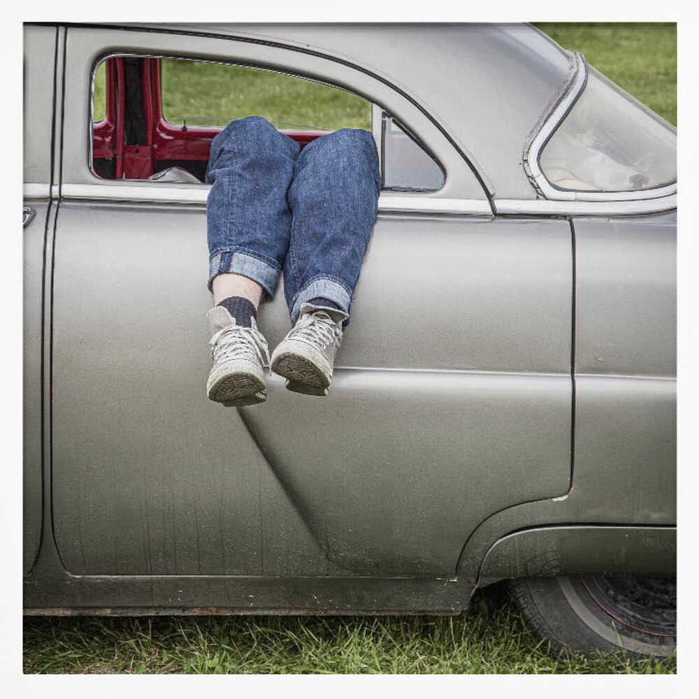 Relaxing Road Trip Legs Art Print UK — Portrait Vibrant Wall Art — Living Room — Wall It All Prints