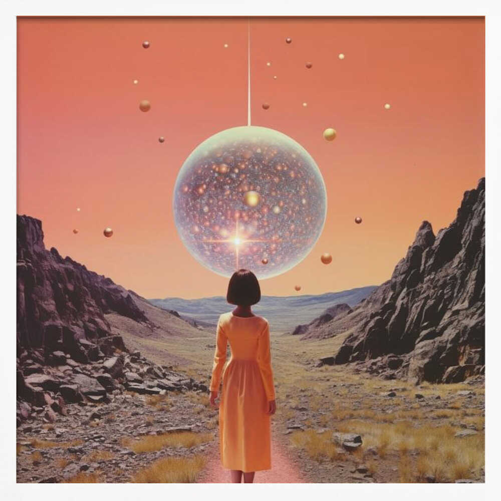 Desert Sphere Vision Art Print UK — Portrait Vibrant Wall Art — Bathroom — Wall It All Prints
