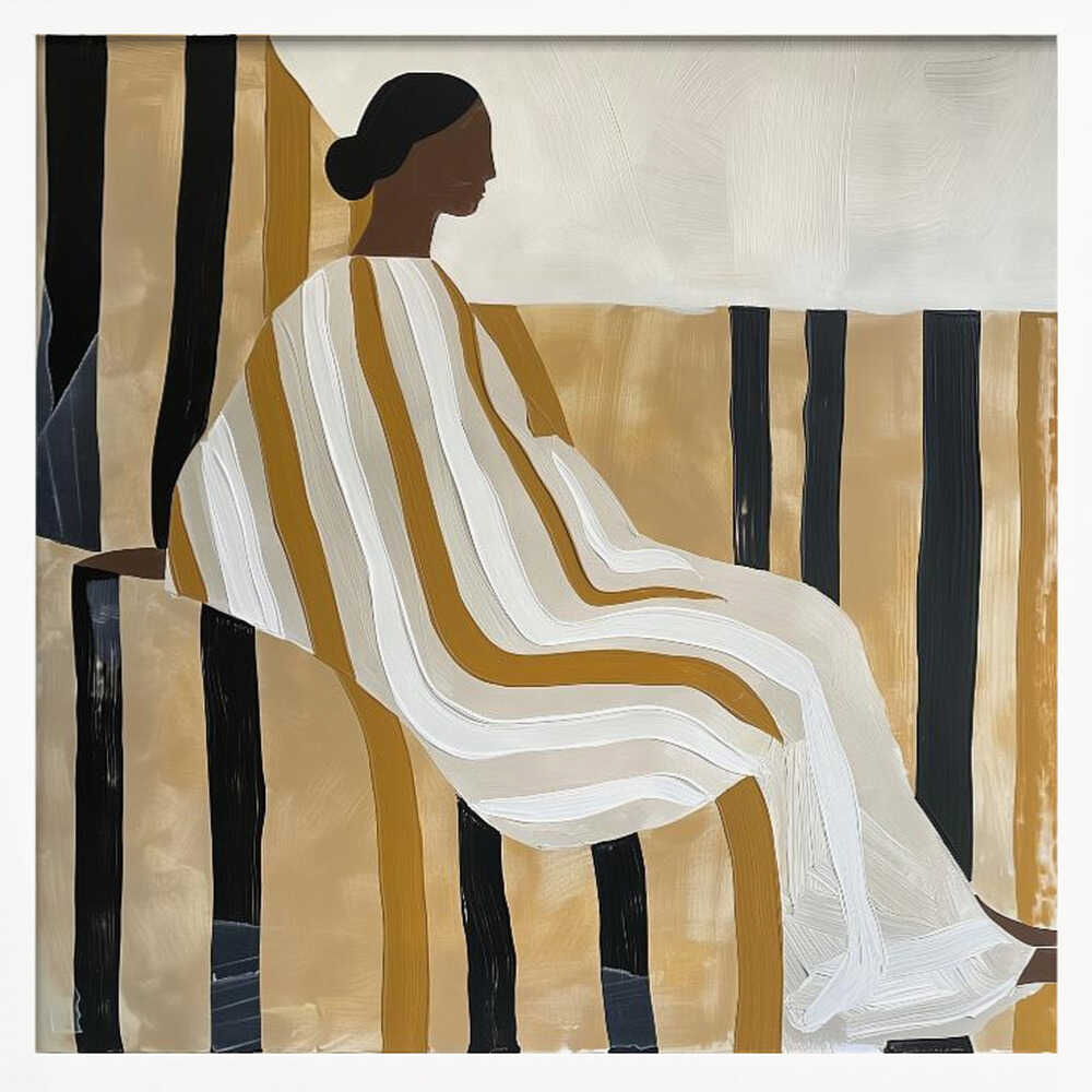 Elegant Striped Woman Art Print UK — Abstract Minimal Wall Art — Office — Wall It All Prints