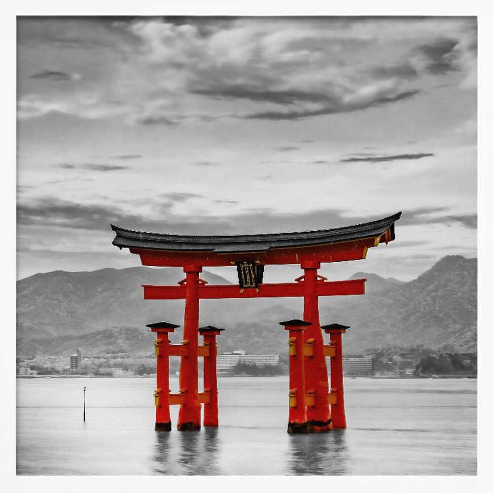 Floating Red Torii Gate Art Print UK — Japanese Vibrant Wall Art — Living Room — Wall It All Prints