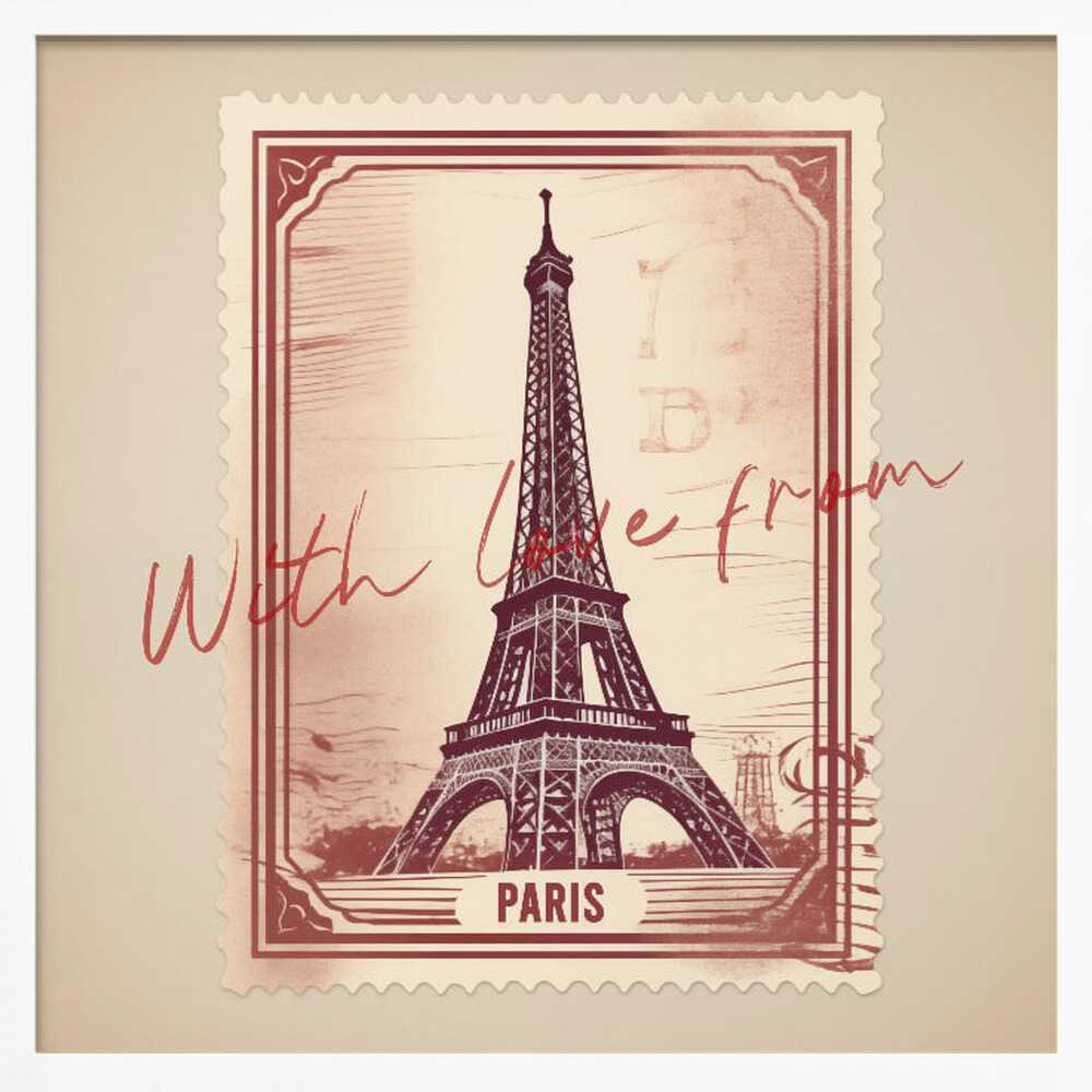 Vintage Paris Eiffel Tower Art Print UK — Vintage Vibrant Wall Art — Living Room — Wall It All Prints