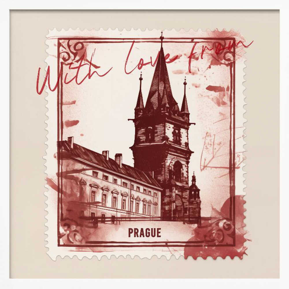 Prague Historic Tower Stamp