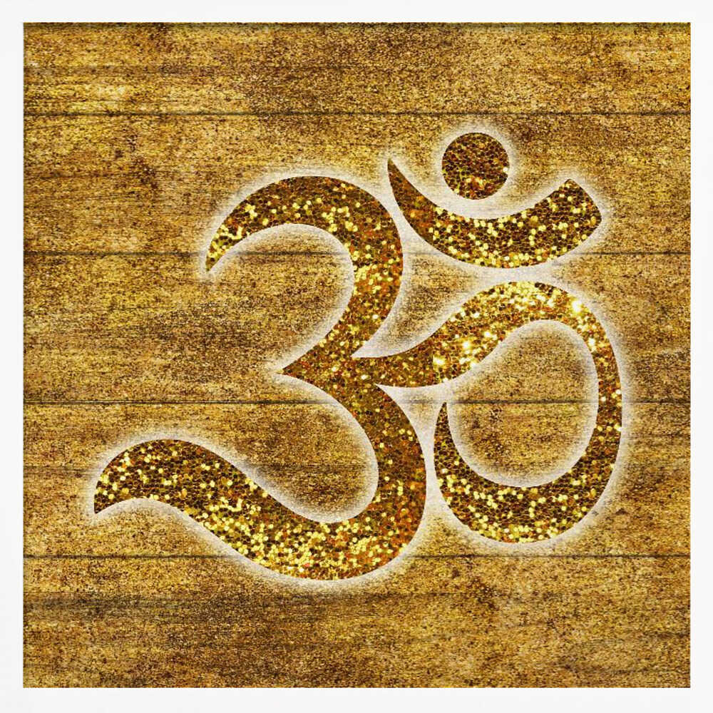 Golden Glitter Om Symbol Martina