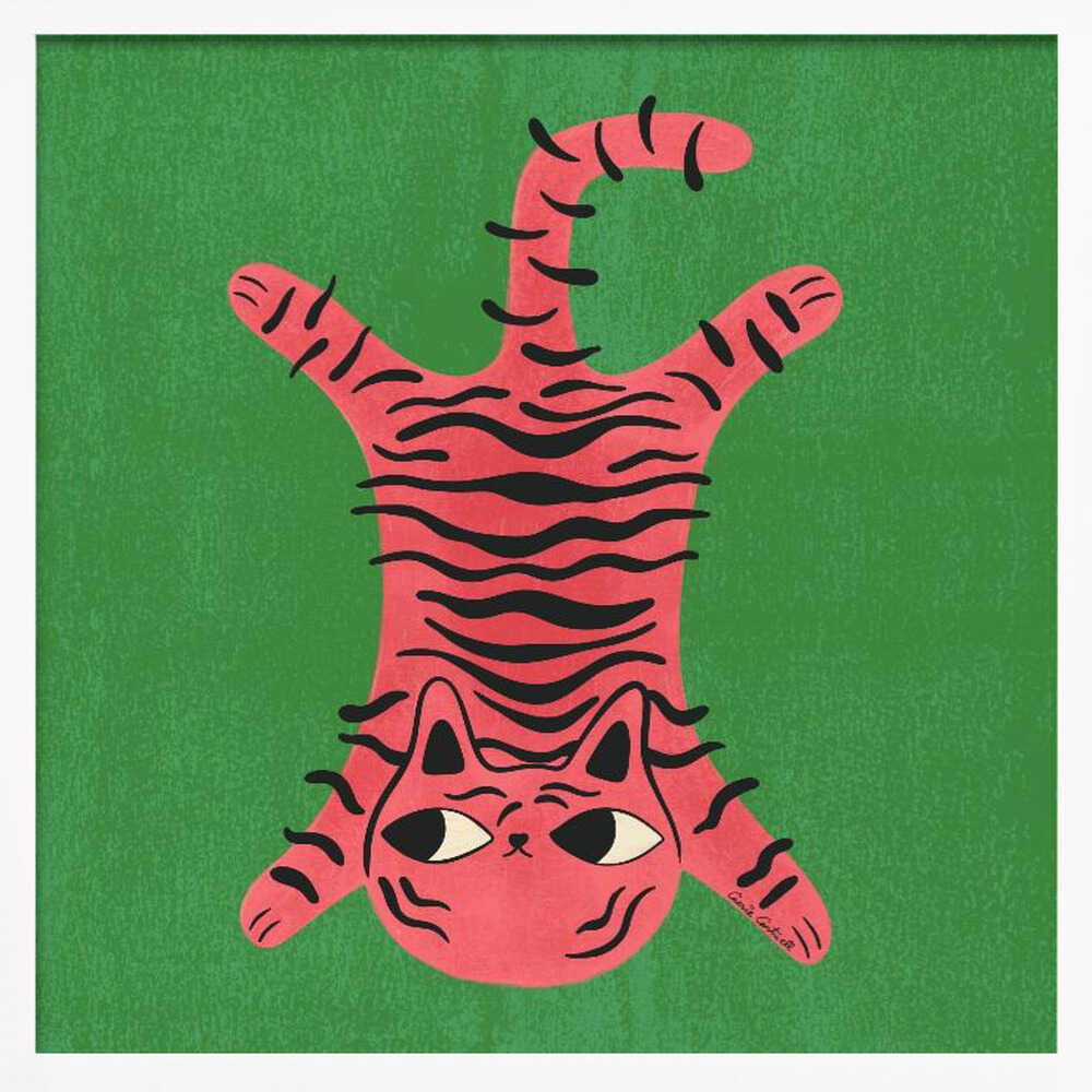 Cat Rug Art Print UK — Abstract Minimal Wall Art — Living Room — Wall It All Prints