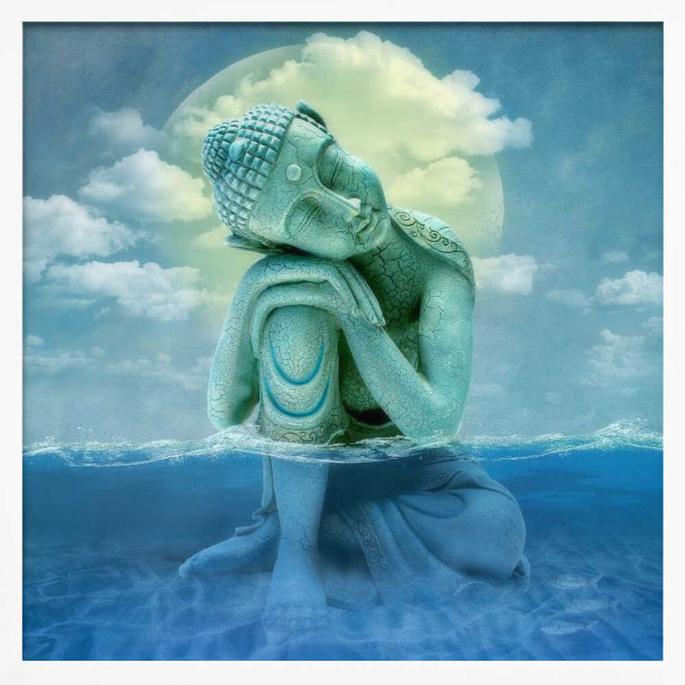 Serene Buddha Moonlit Water Marja van den Hurk