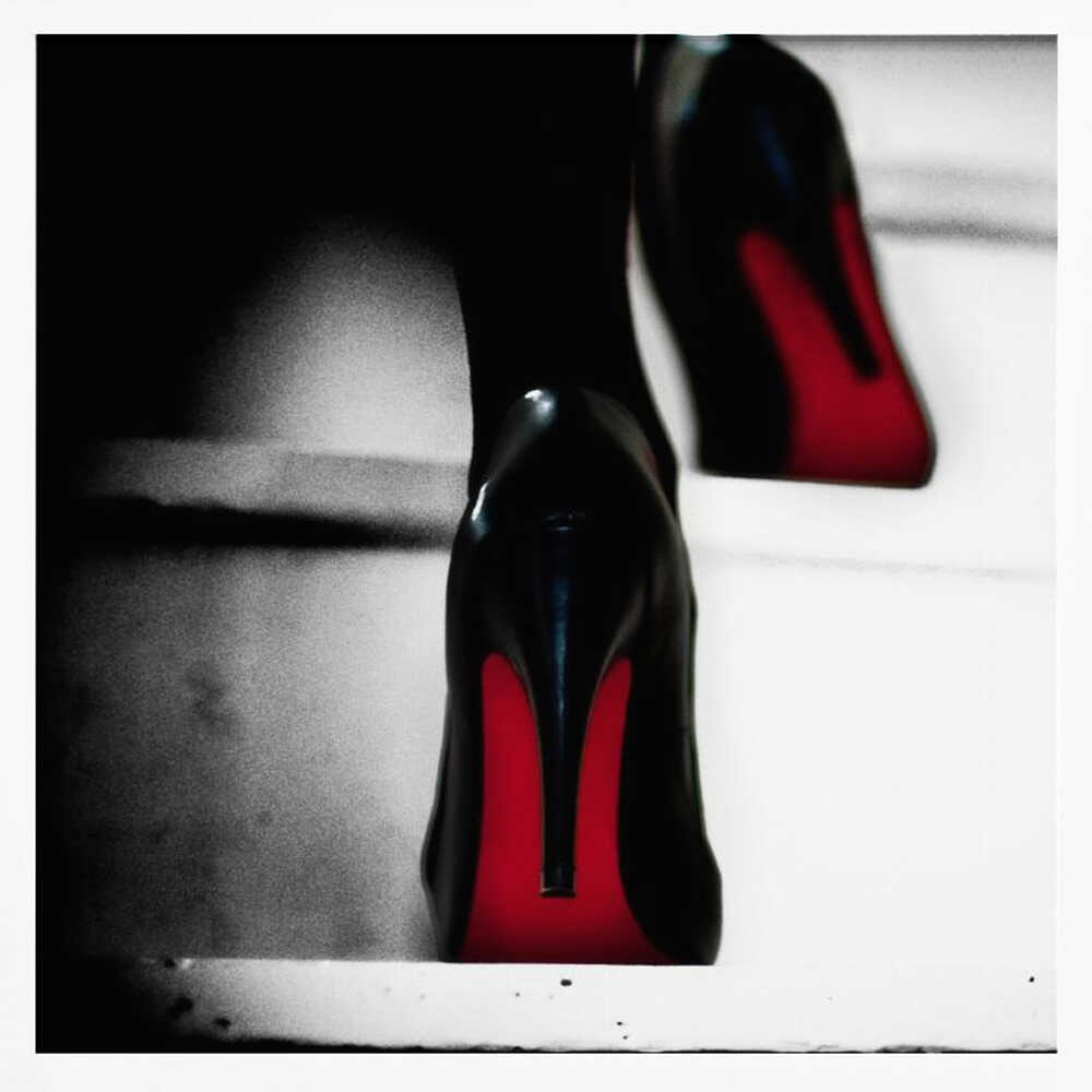 Red Soles Steps Art Print UK — Dark Moody Vibrant Wall Art — Living Room — Wall It All Prints