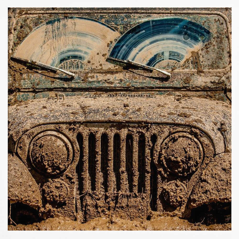 Muddy Jeep Adventure Art Print UK — Vintage Vibrant Wall Art — Living Room — Wall It All Prints