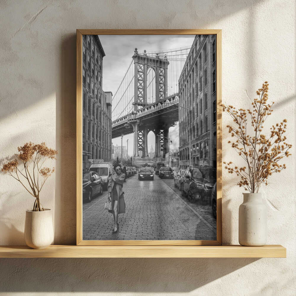Manhattan Bridge Urban Style Art Print UK — Portrait Dark Wall Art — Living Room — Wall It All Prints