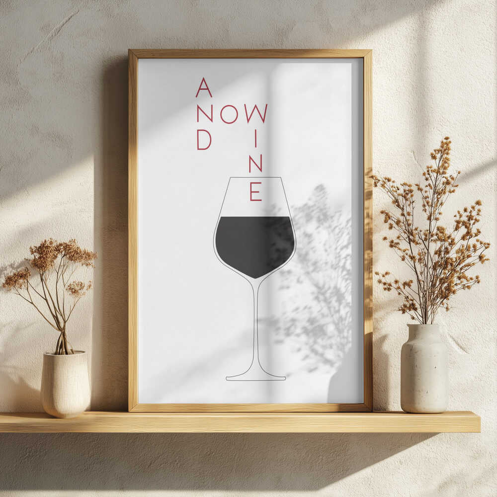 Minimal And Now Wine Art Print UK — Abstract Minimal Wall Art — Kitchen — Wall It All Prints