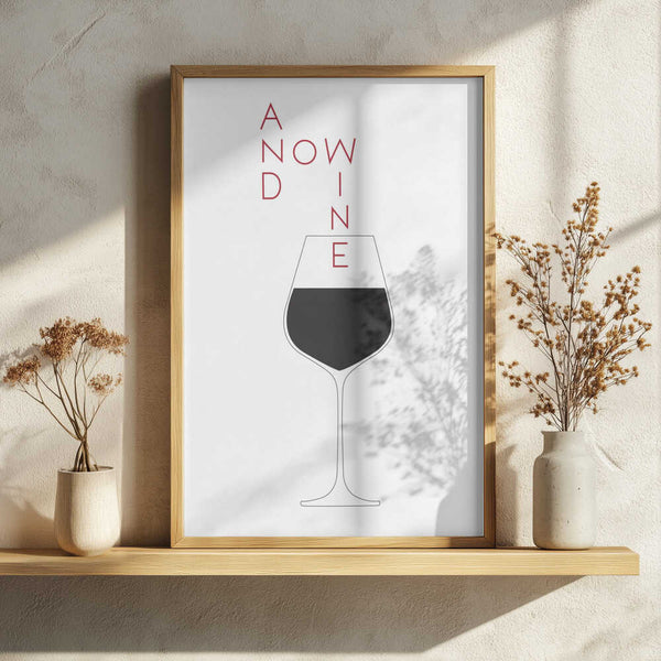Minimal And Now Wine Art Print UK — Abstract Minimal Wall Art — Kitchen — Wall It All Prints