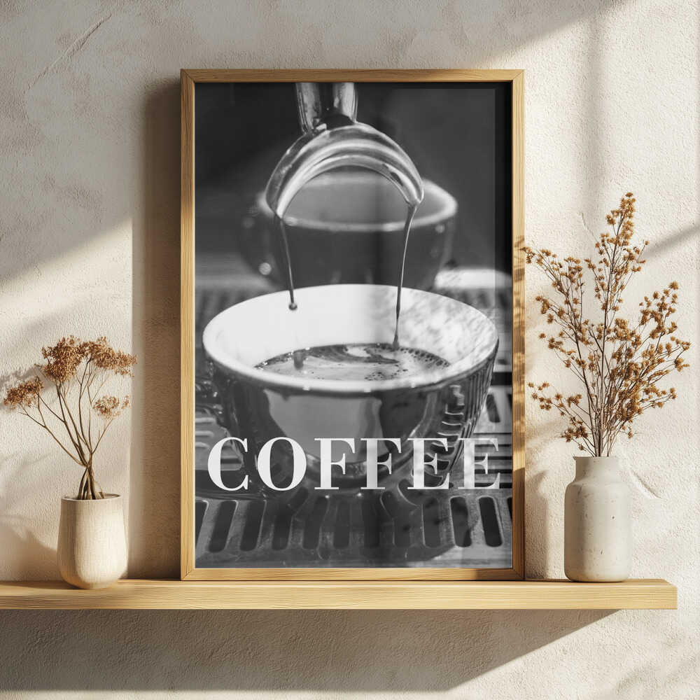 Freshly Poured Espresso Art Print UK — Dark Moody Dark Wall Art — Kitchen — Wall It All Prints