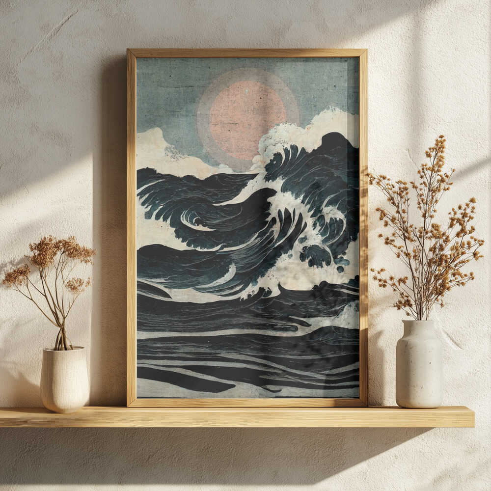 Celestial Wavescape Art Print UK — Japanese Vibrant Wall Art — Living Room — Wall It All Prints